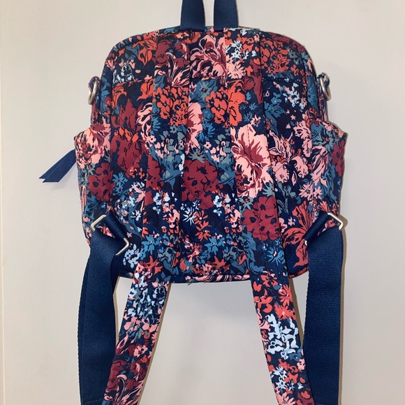 Vera Bradley small backpack in the pattern Cabbage Rose Cabernet. - Picture 6 of 6